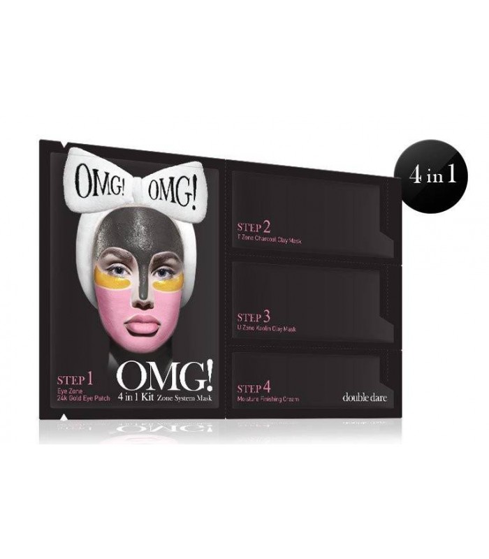 OMG 4 en 1 KIT ZONE SYSTEM MASK ( Visage Masque 4 Zones ) DOUBLE DARE OMG -  8.4