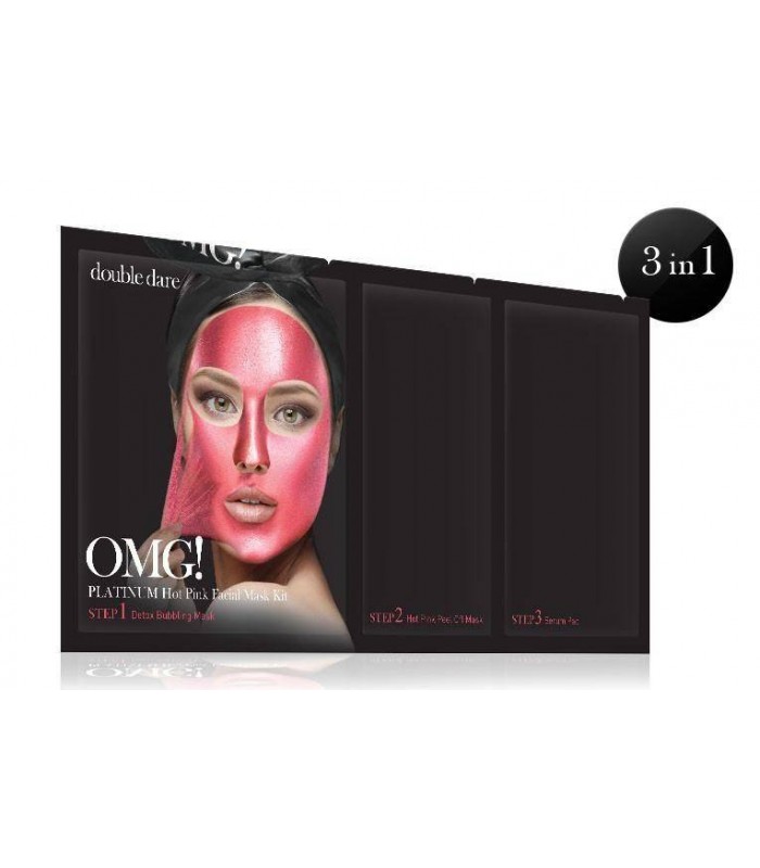 OMG! PLATINUM HOT PINK FACIAL MASK KIT DOUBLE DARE OMG -  7.92