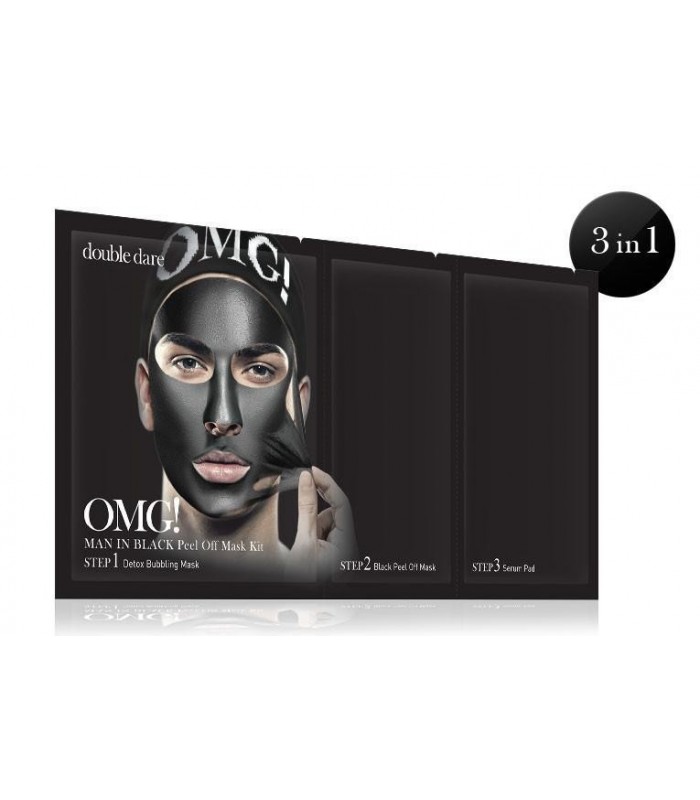 OMG! MAN IN BLACK PEEL OFF MASK KIT DOUBLE DARE OMG -  7.92