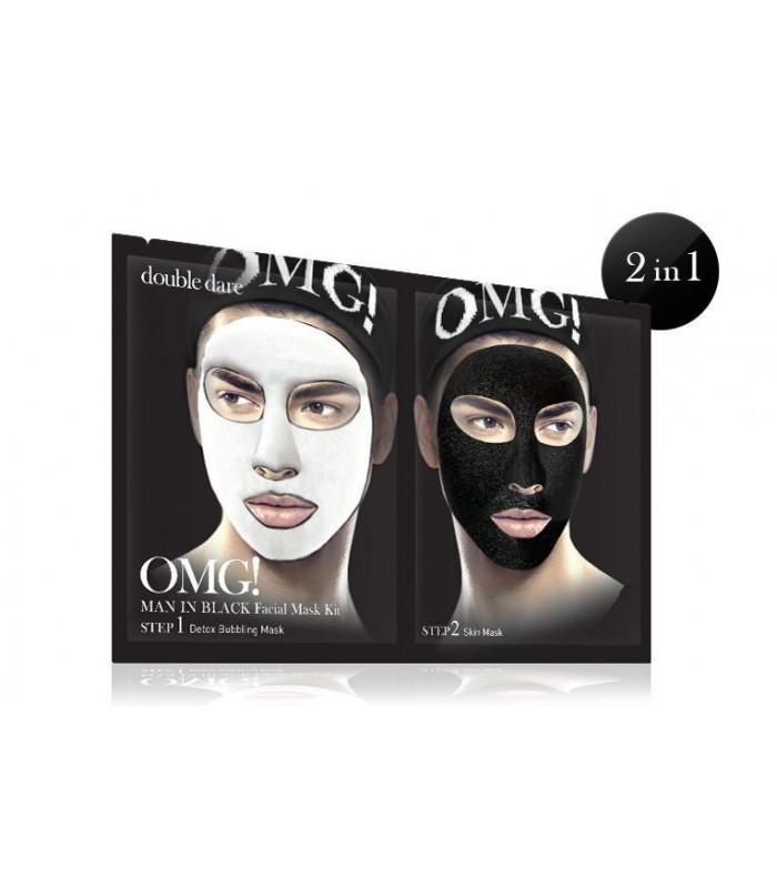 OMG! MAN IN BLACK FACIAL MASK KIT DOUBLE DARE OMG -  6.32