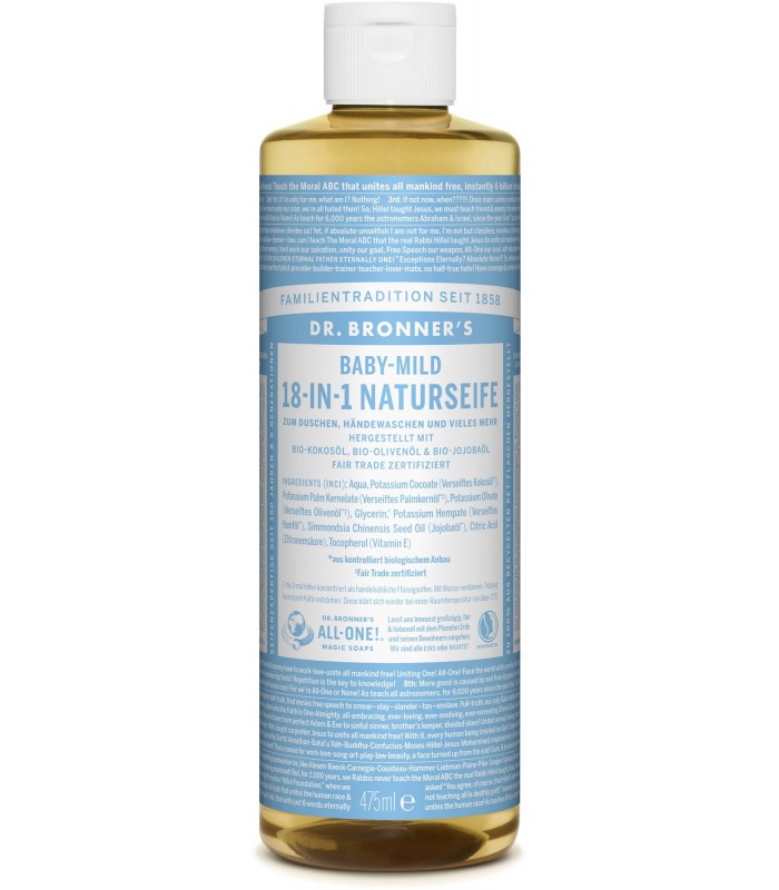 BABY UNSCENTED LIQUID SOAP DR. BRONNER'S 473ML DR BRONNER'S 